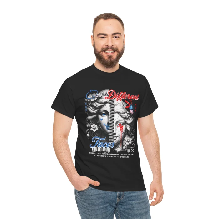 T-shirt z nadrukiem Different Faces